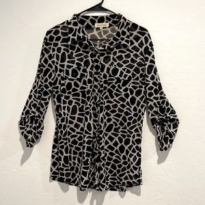 Wild Animal Print Sheer Blouse